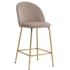 Barstuhl in Beige und Gold - Furcios (2er Set)