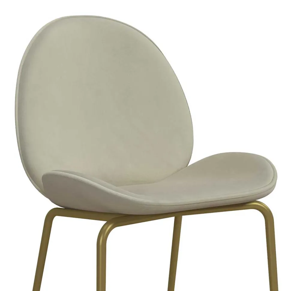 Barstuhl in Creme mit Messing - Rucia