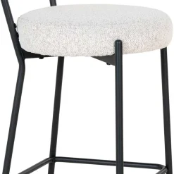 Barstuhl in Cremeweiß Boucle - Elliot