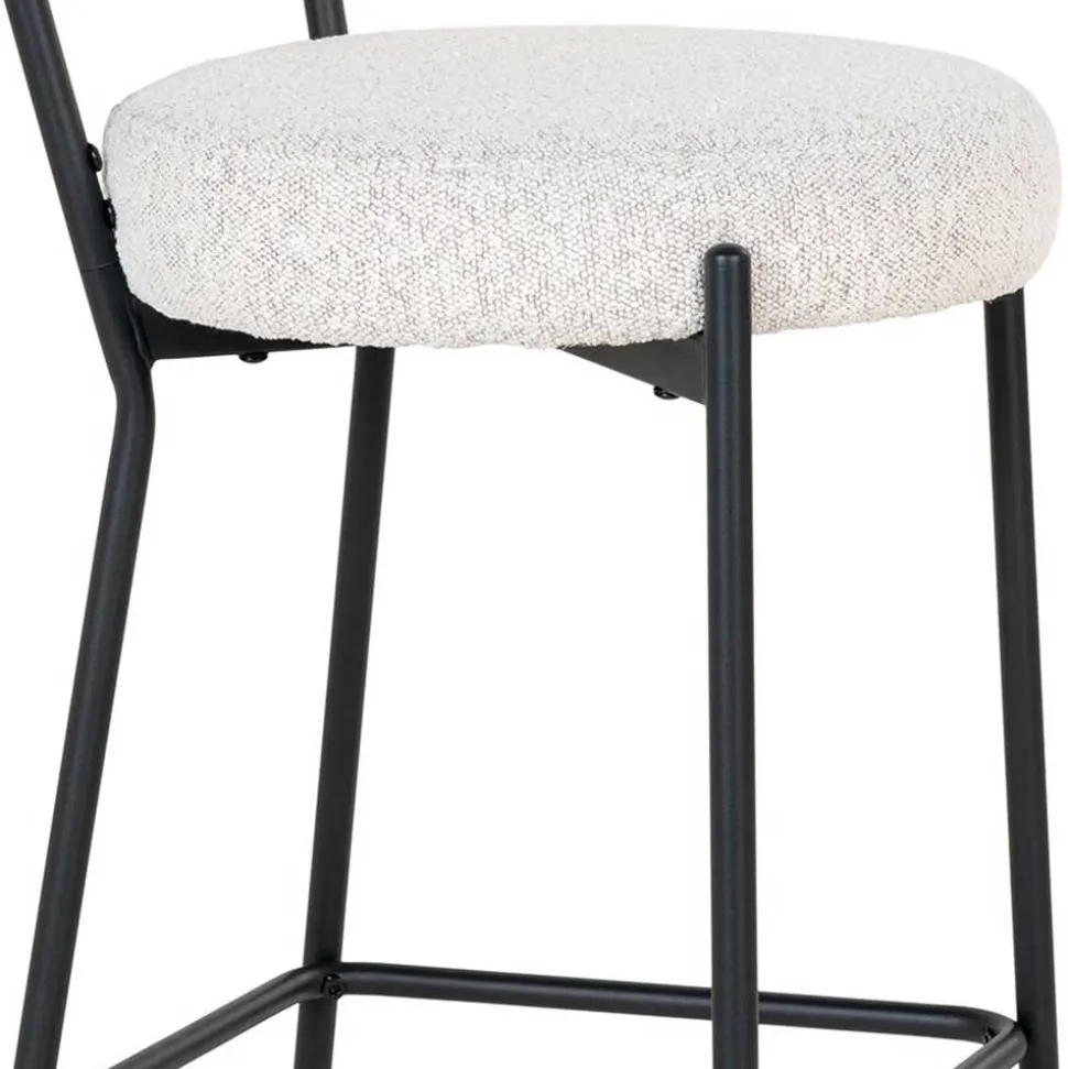 Barstuhl in Cremeweiß Boucle - Elliot