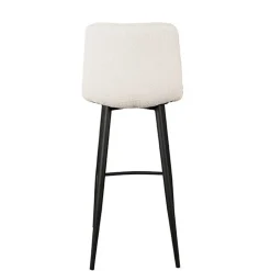 Barstuhl in Cremeweiß Bouclebezug - Gray (2er Set)