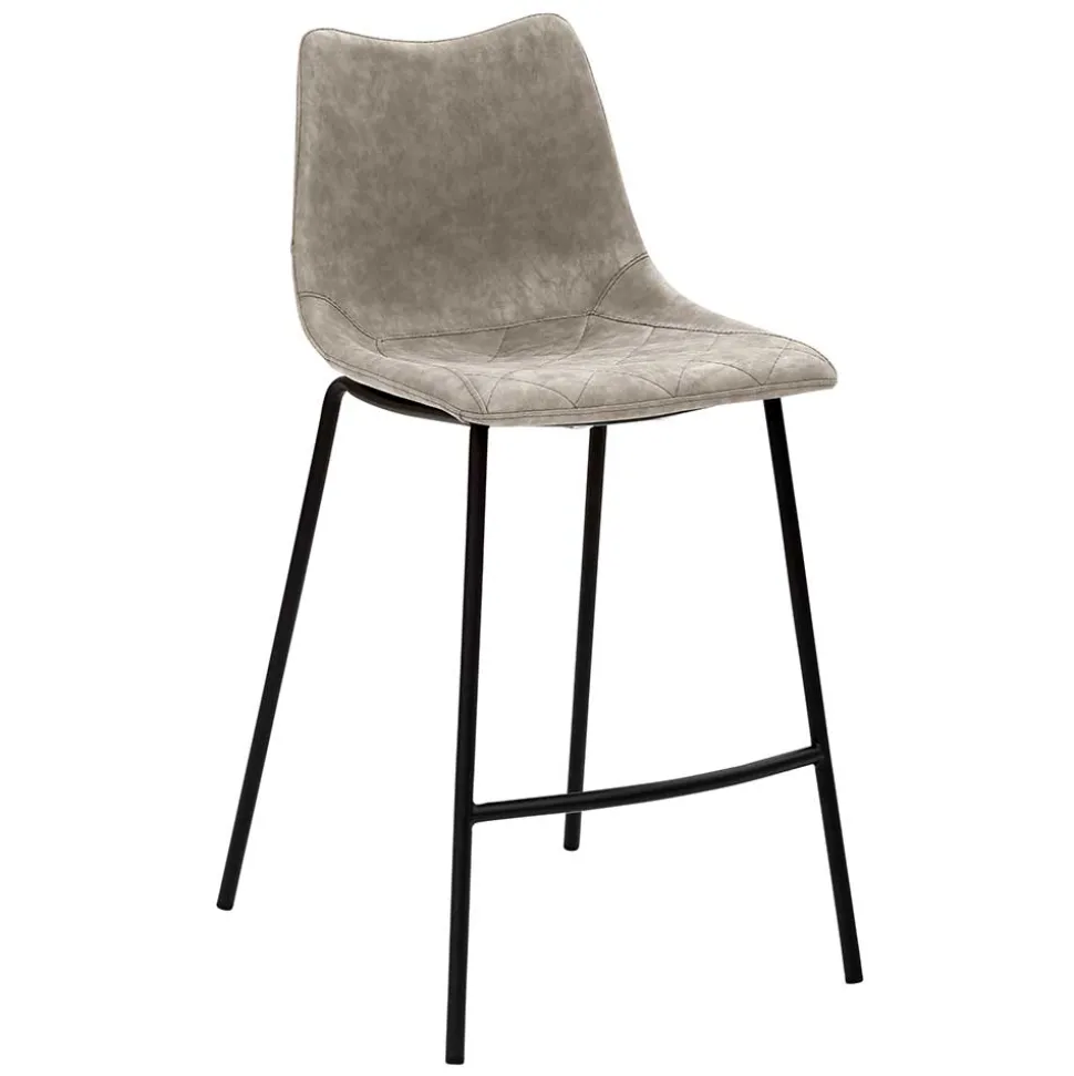 Barstuhl in Lichtgrau Kunstleder - Mayotta