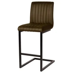 Barstuhl in Oliv Grün Microfaserbezug - Lnyza (2er Set)