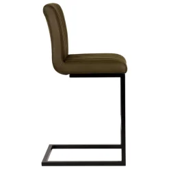 Barstuhl in Oliv Grün Microfaserbezug - Lnyza (2er Set)