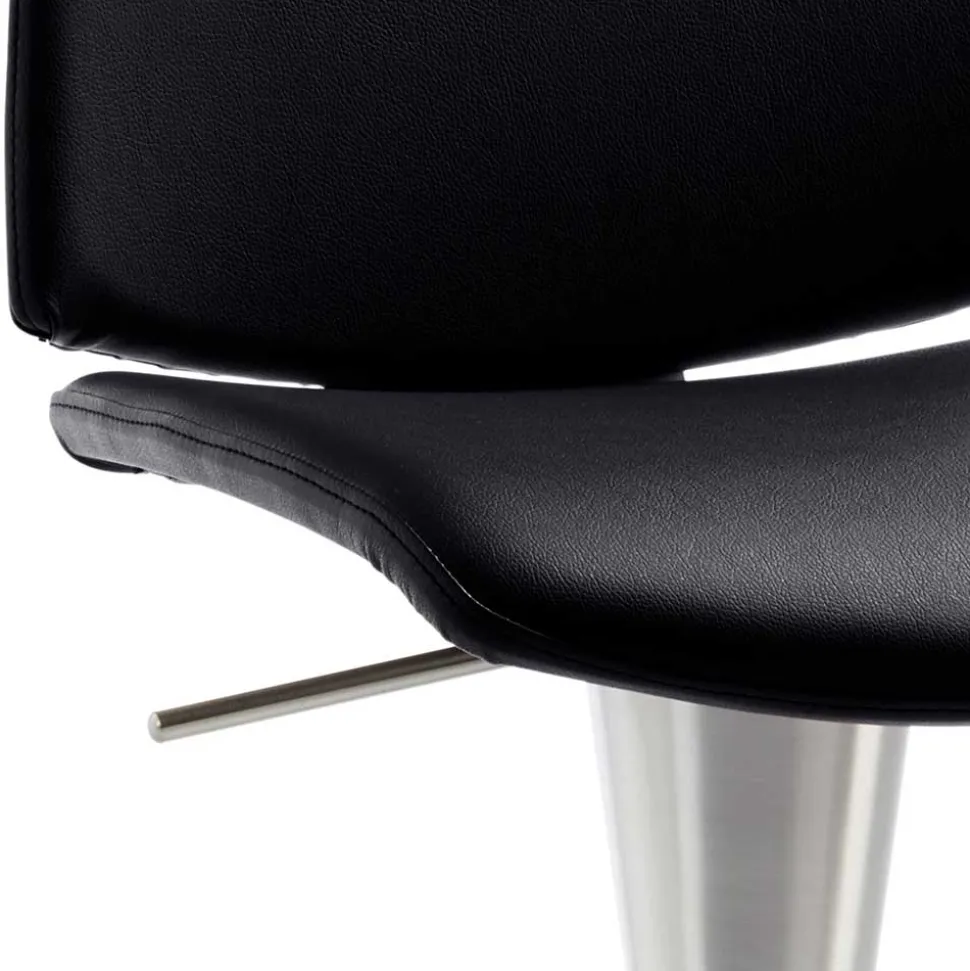 Barstuhl in Schwarz - echtes Leder - Jodolio