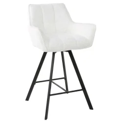 Barstuhl mit Drehgestell in Creme Boucle - Queen (2er Set)