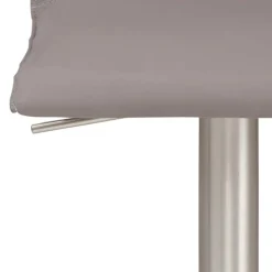 Barstuhl mit Ledersitz in Taupe - Tanko