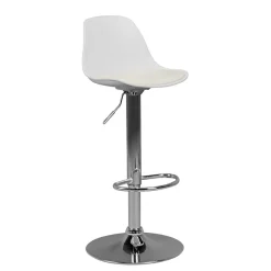 Barstuhl mit Schalensitz in Weiß & Chrom - Vorgaz