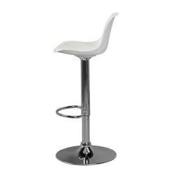 Barstuhl mit Schalensitz in Weiß & Chrom - Vorgaz