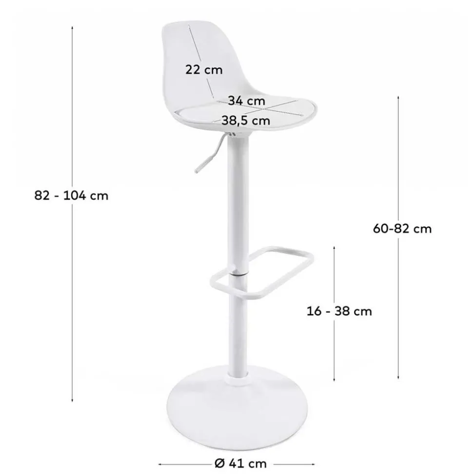 Barstuhl mit Sitzschale & Tellerfuß - Fenturam (2er Set)