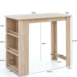 Bartisch mit Regal in Sonoma-Eiche - Calls