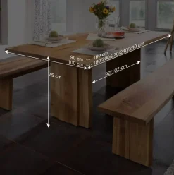 Baumesstisch aus Wildeiche Massivholz - Cantinos