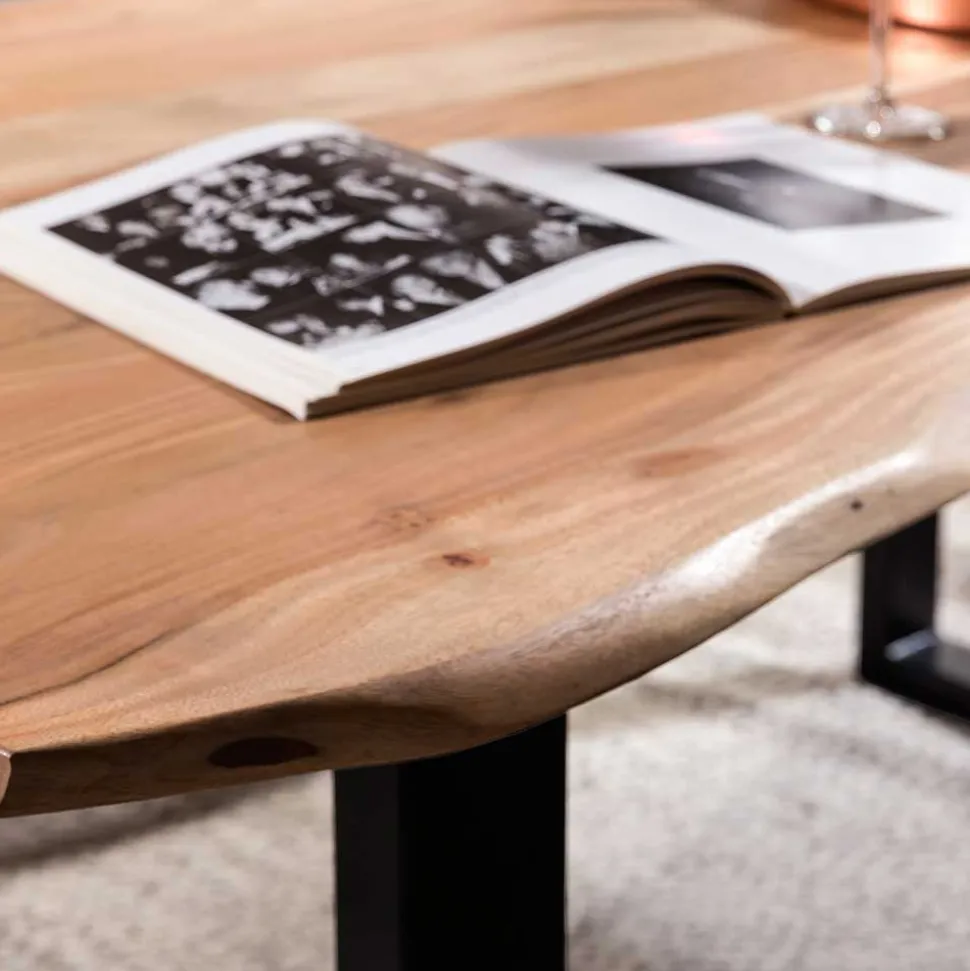 Baumkanten Essgruppe mit U-Füßen - Tonnato (dreiteilig)