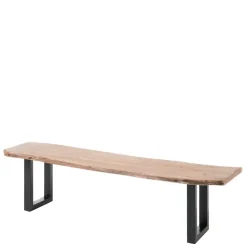 Baumkanten Esstisch Bank aus Akazie geölt - Ludias