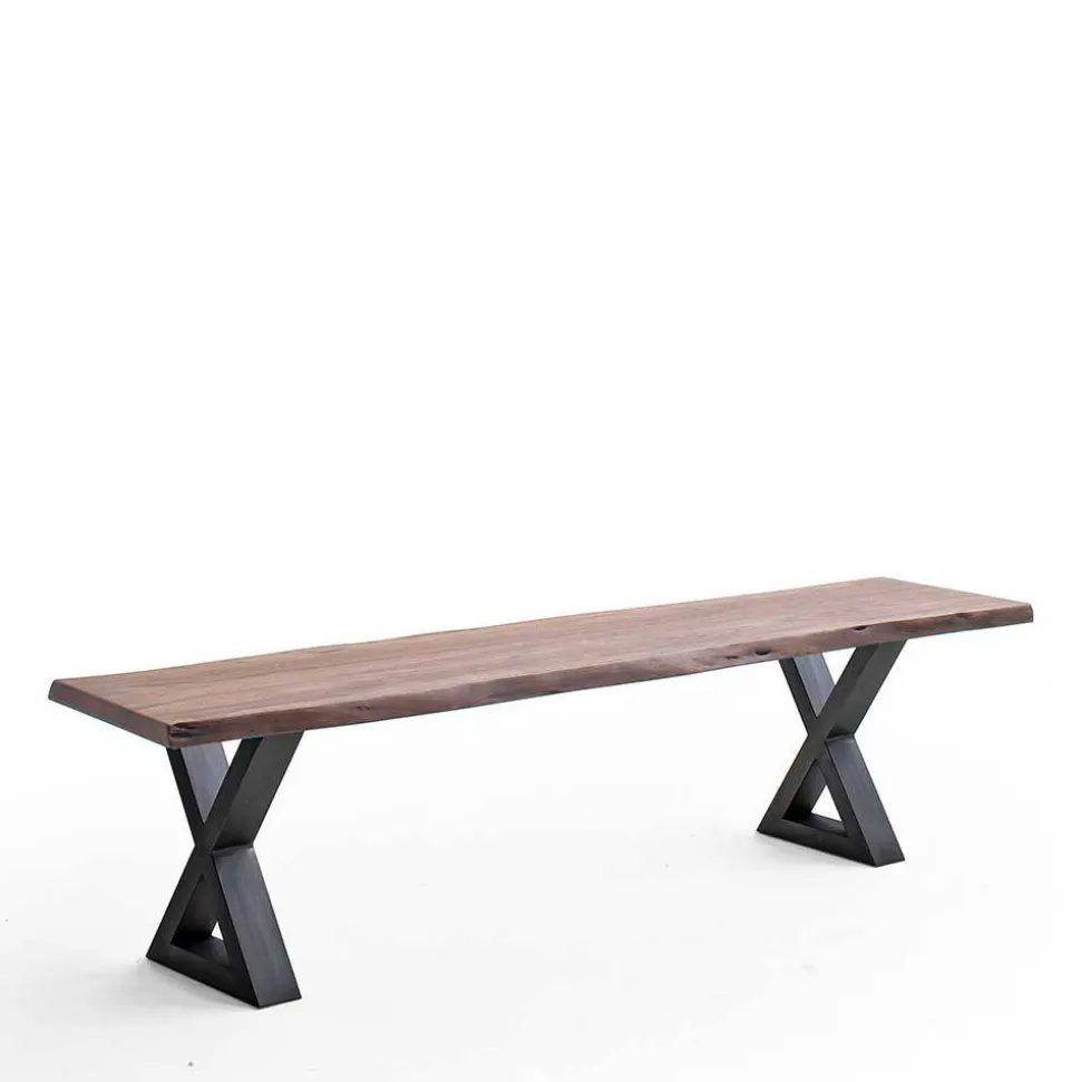 Baumkanten Esstisch-Bank in Walnuss - Gianmario