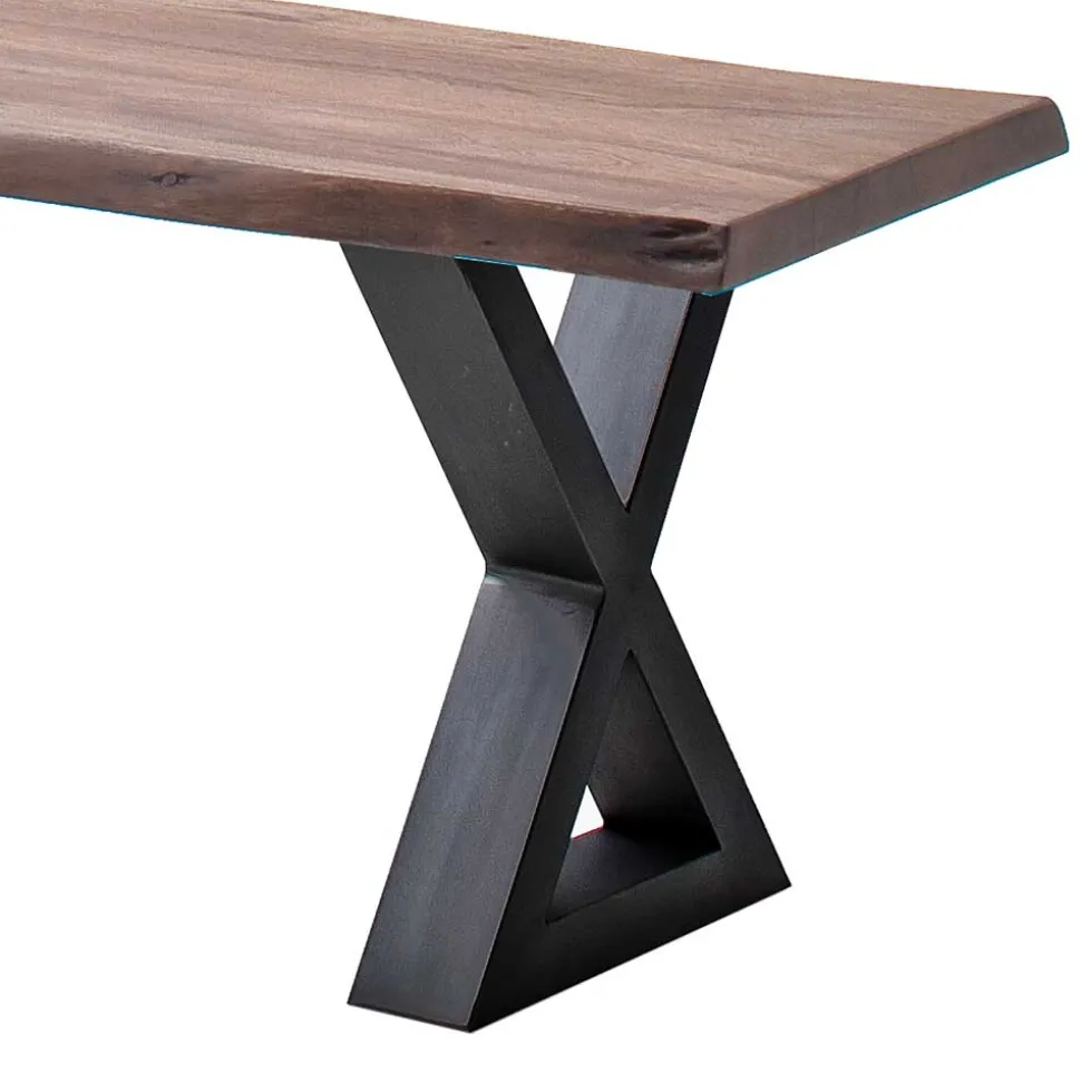 Baumkanten Esstisch-Bank in Walnuss - Gianmario