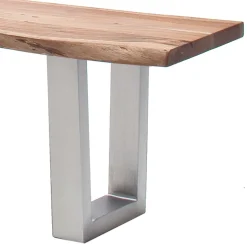 Baumkanten Esstischbank mit Trapez-Bügelbeinen - Zolitaria