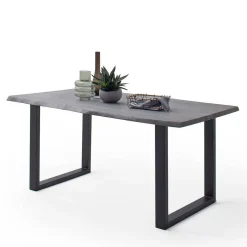 Baumkanten Küchentisch in Akazie Grau - Balanza