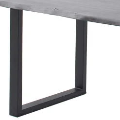 Baumkanten Küchentisch in Akazie Grau - Balanza