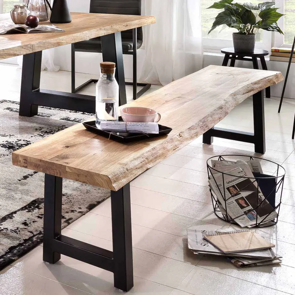 Baumkantenbank Morienta aus Eiche massiv