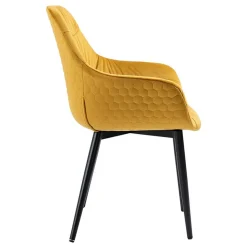 Baumkanten-Esstisch und Samtstühle - Drobeta (fünfteilig)