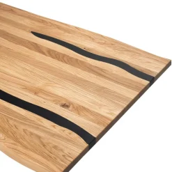 Baumkantentisch aus Eiche mit Epoxid-Harz - Slavidra