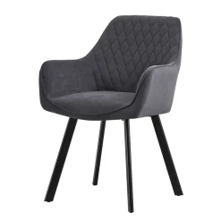 Baumkantentisch und Samtstühle Set - Omanu (fünfteilig)