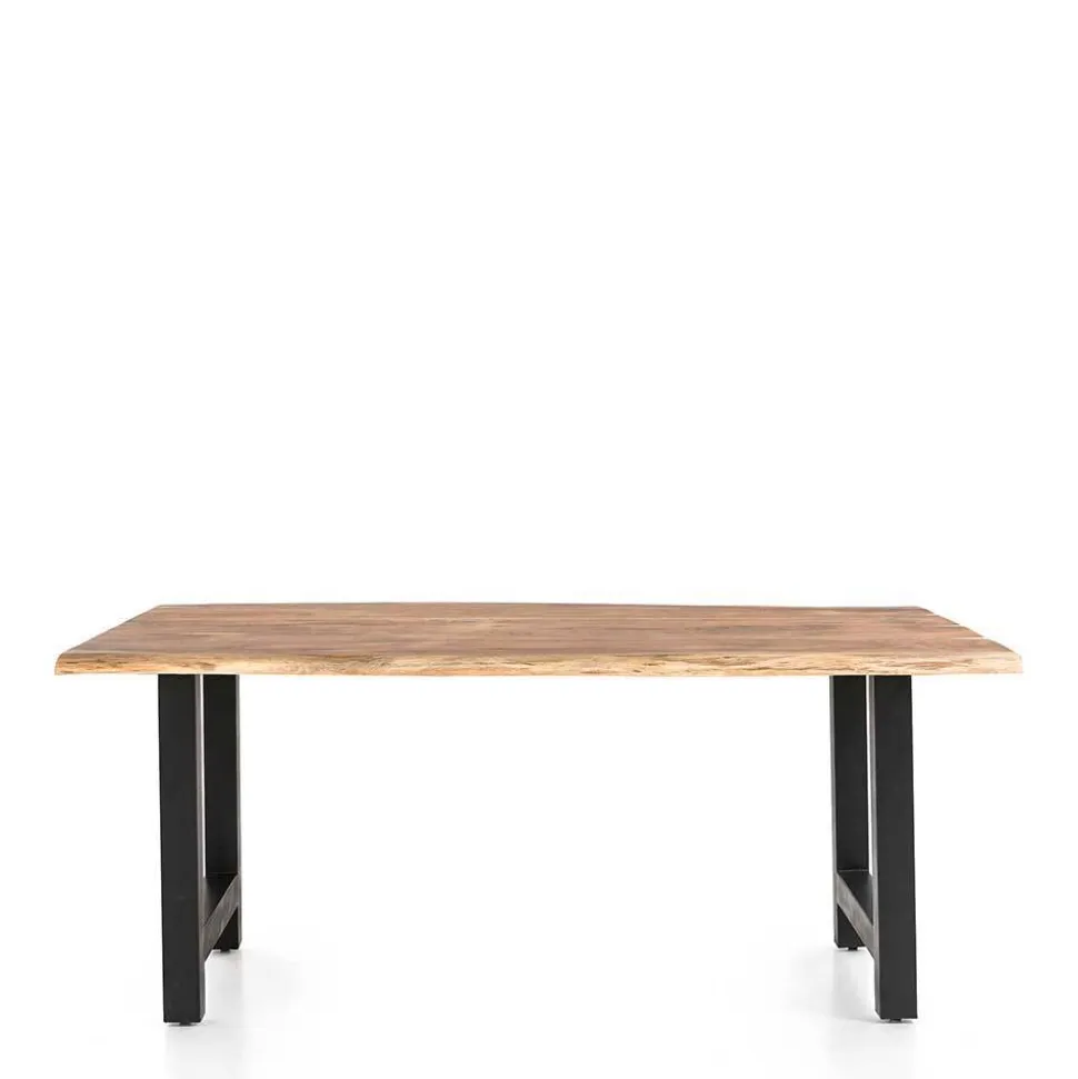 Baumkantentisch und Tischsessel Set - Eulena (fünfteilig)