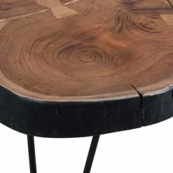 Baumscheiben Couchtisch Lariona mit Metall-Gestell