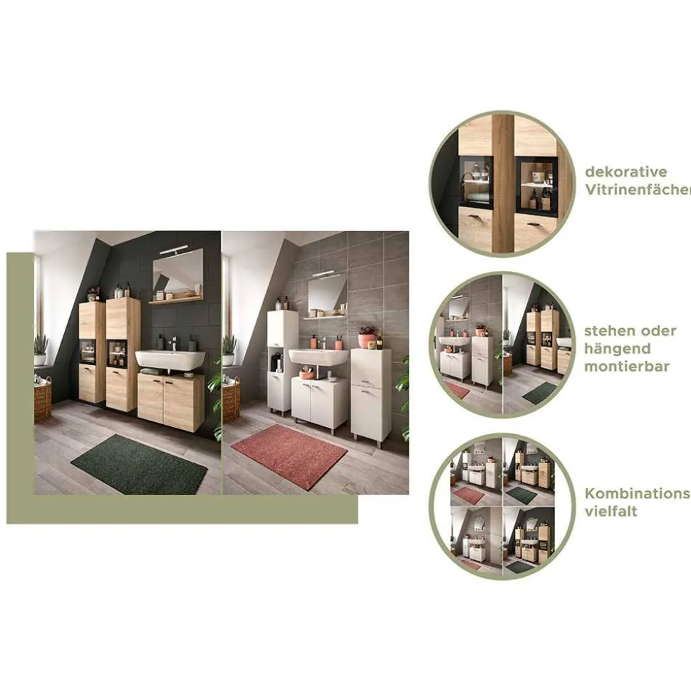 Beckenunterschrank und Spiegel Set - Harmone (zweiteilig)