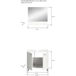 Beckenunterschrank und Spiegel Set - Harmone (zweiteilig)