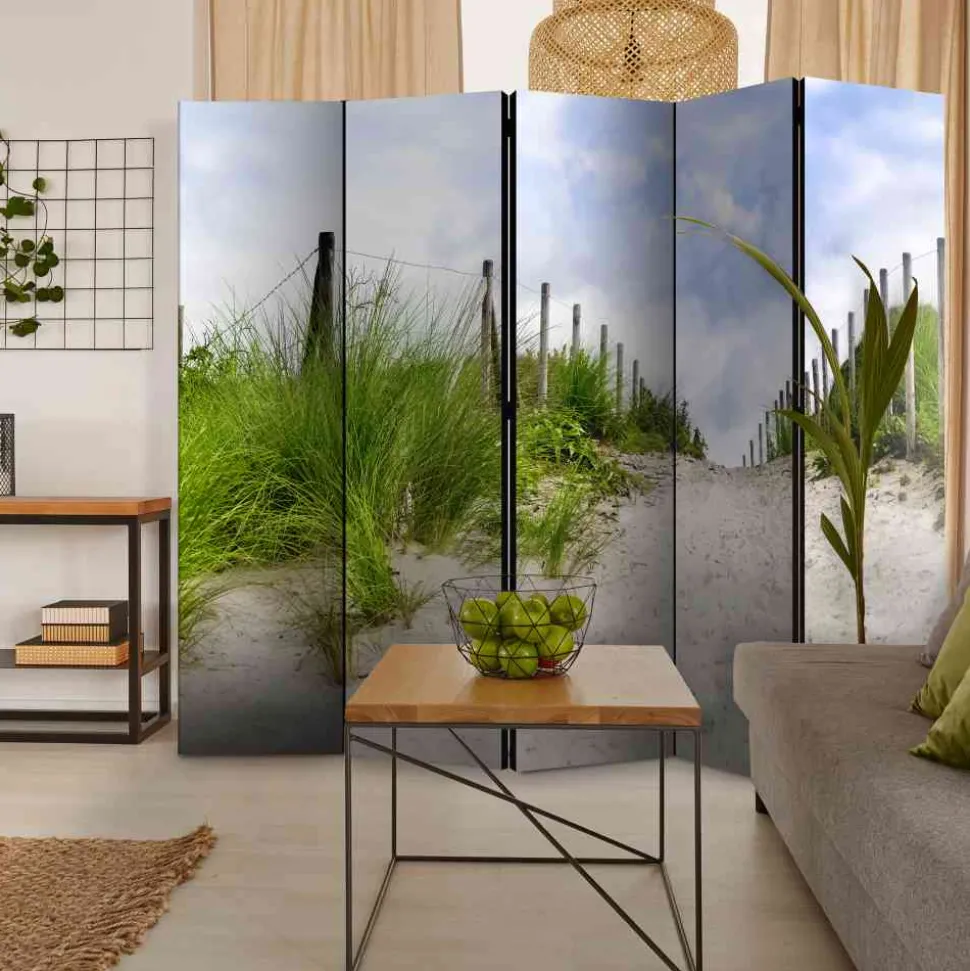 Bedruckter Bild Paravent Dünenweg - Veccio