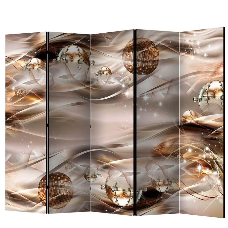 Bedruckter Paravent in Braun & Grau - Vannos