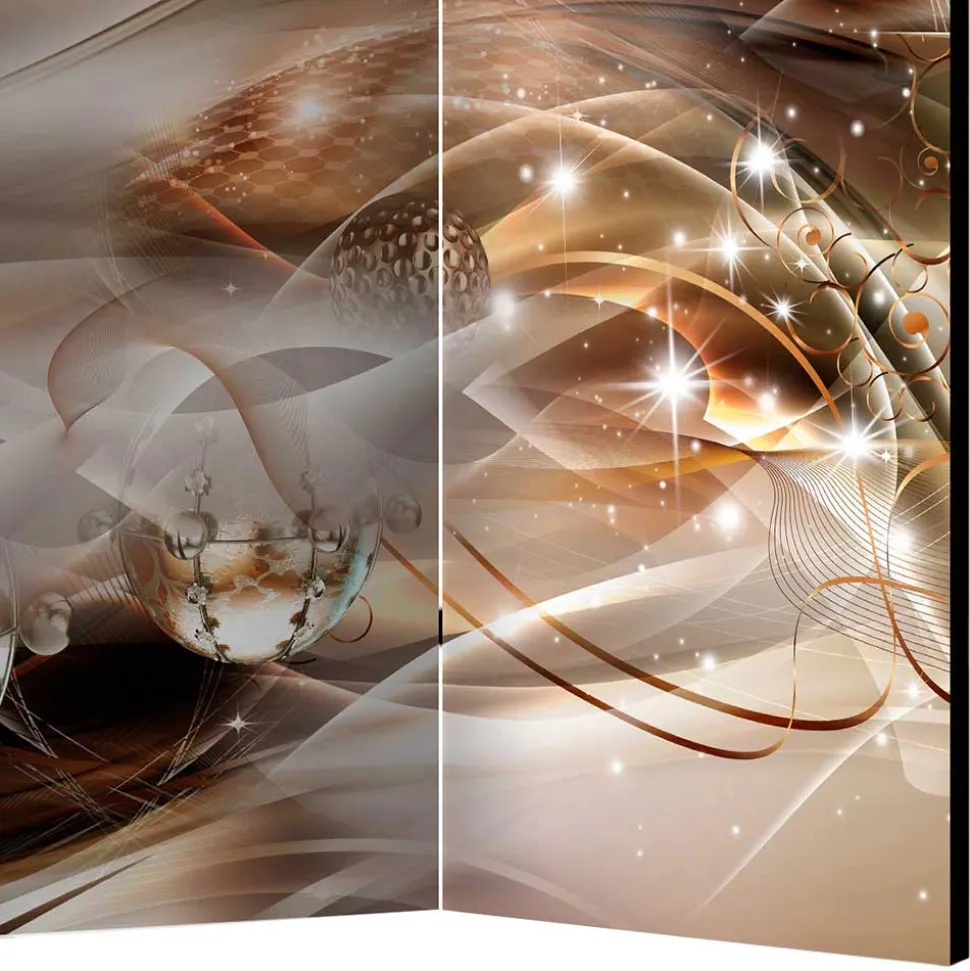 Bedruckter Paravent in Braun & Grau - Vannos