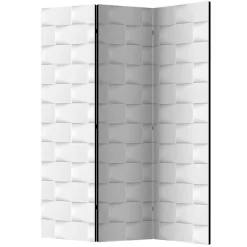 Bedruckter Paravent in Kachel Optik Weiß Hellgrau - Pelevas
