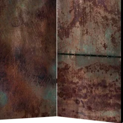 Bedruckter Paravent in Metallstruktur Optik - Save