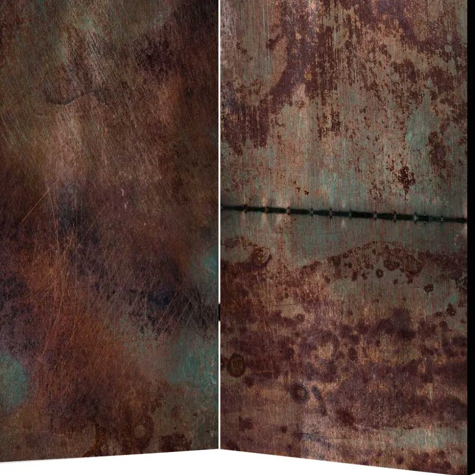 Bedruckter Paravent in Metallstruktur Optik - Save