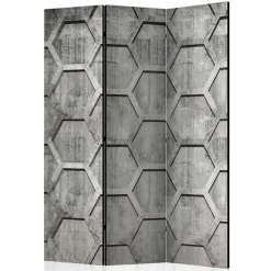Bedruckter Paravent mit Wabenmuster in Grau - Heavens
