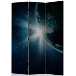 Bedruckter Paravent mit Weltraum Erde Motiv - Novaki