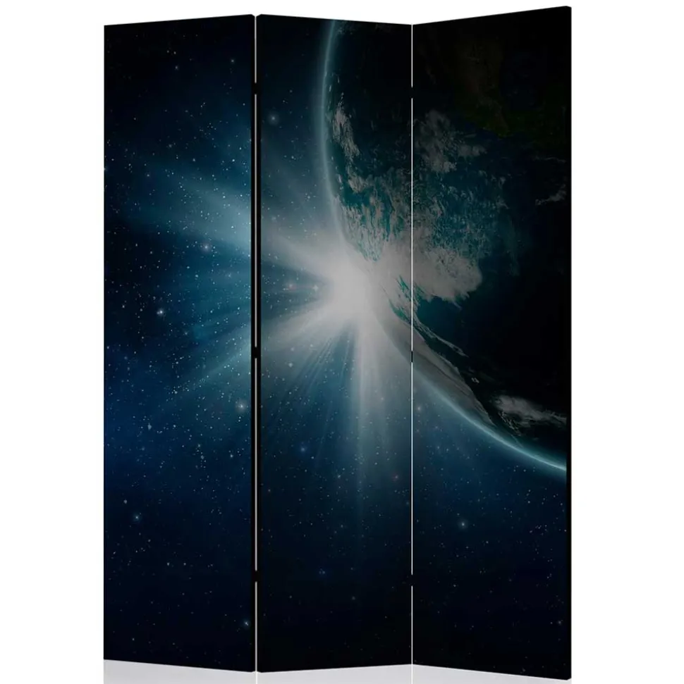 Bedruckter Paravent mit Weltraum Erde Motiv - Novaki