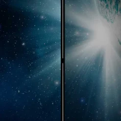 Bedruckter Paravent mit Weltraum Erde Motiv - Novaki