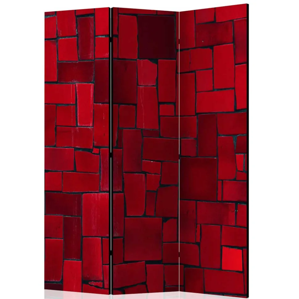 Bedruckter Paravent Rote Mauer - Zerval