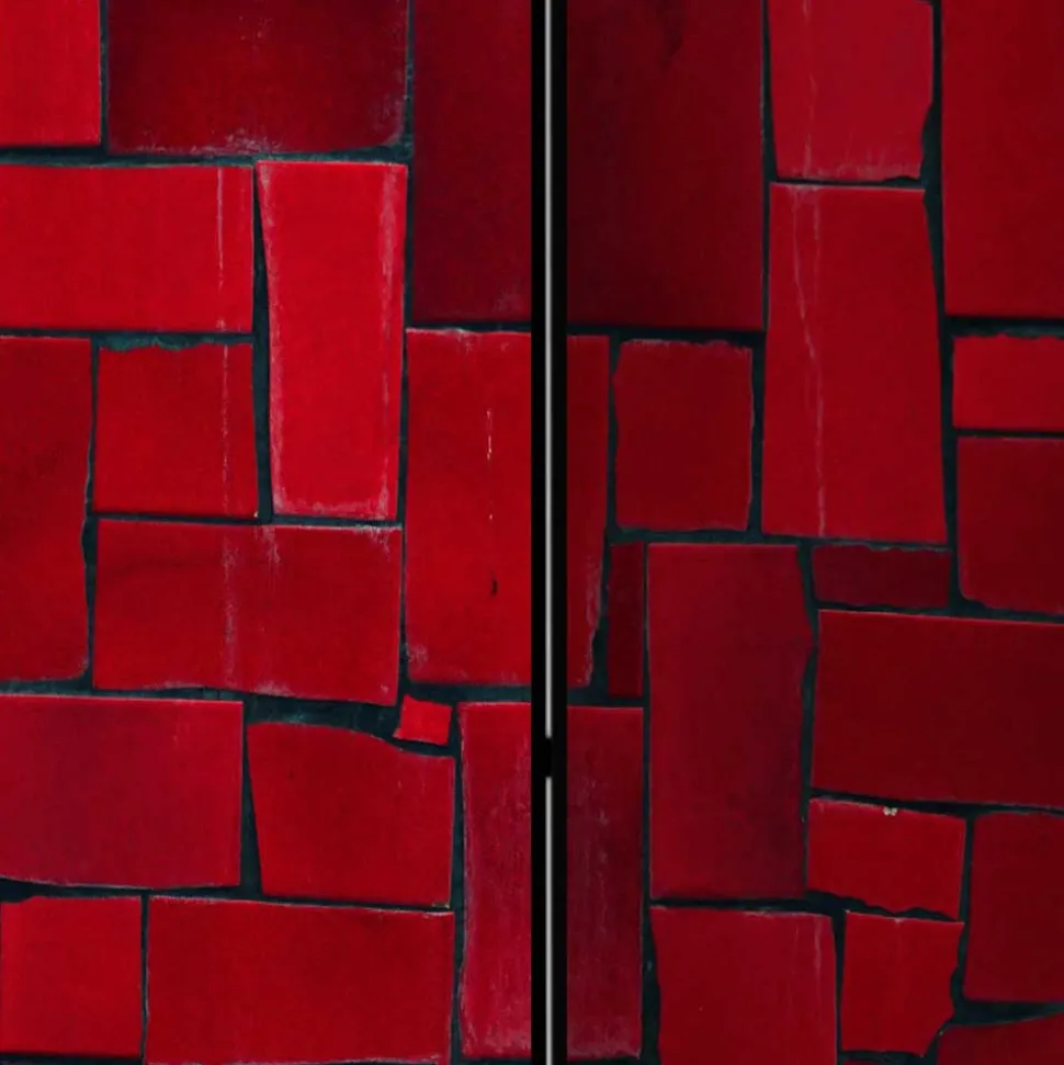 Bedruckter Paravent Rote Mauer - Zerval