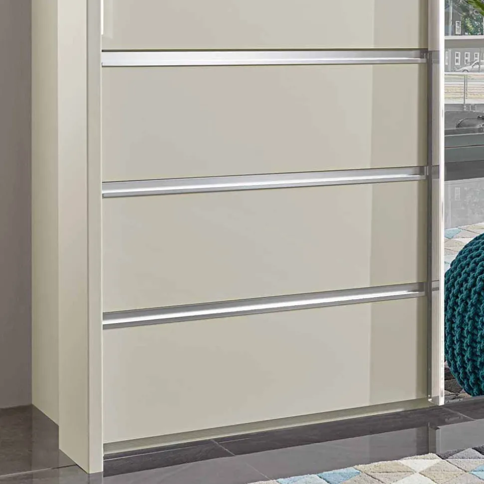 Beiger Schlafzimmerschrank Pastranav mit sechs Schubladen