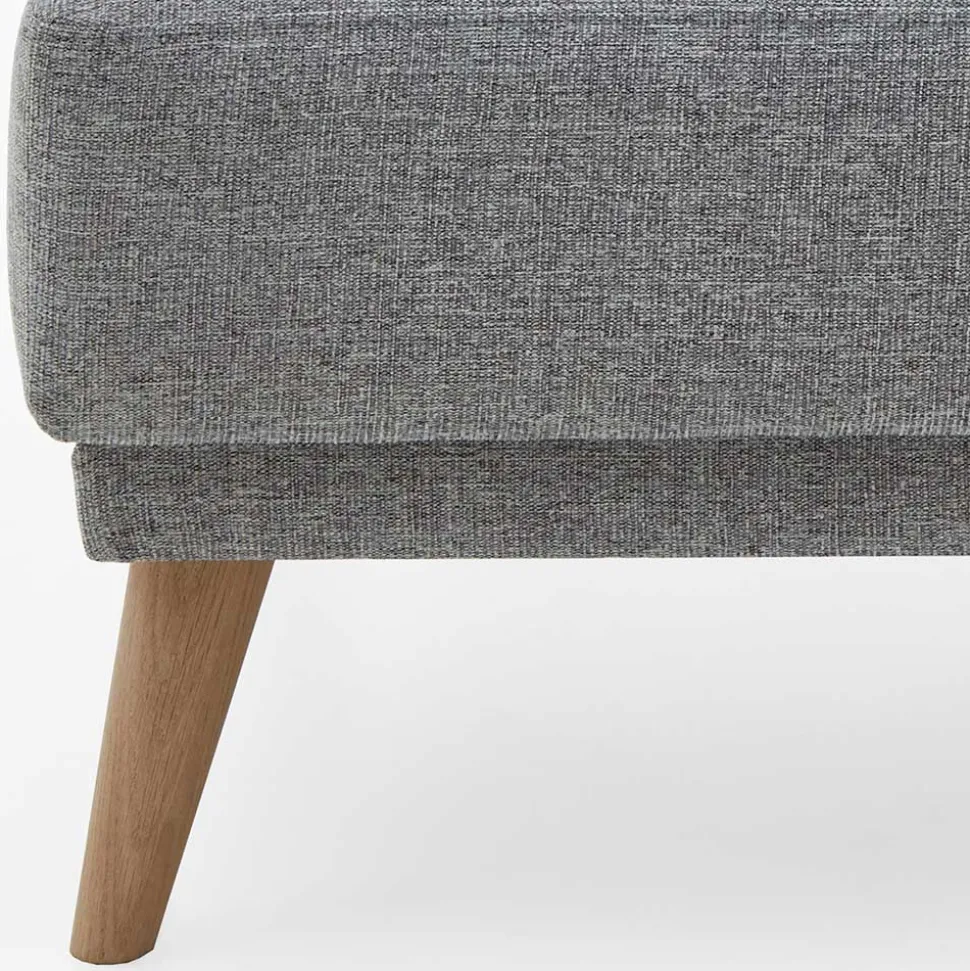 Beistellhocker aus Strukturstoff Grau - Lyanez