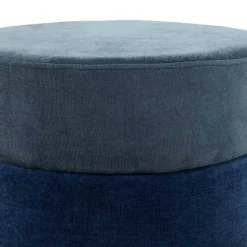 Beistellhocker in Blautönen und Gold - Vadrus