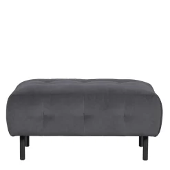 Beistellhocker in Dunkelgrau Samtbezug - Pingdong