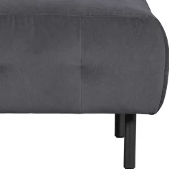 Beistellhocker in Dunkelgrau Samtbezug - Pingdong