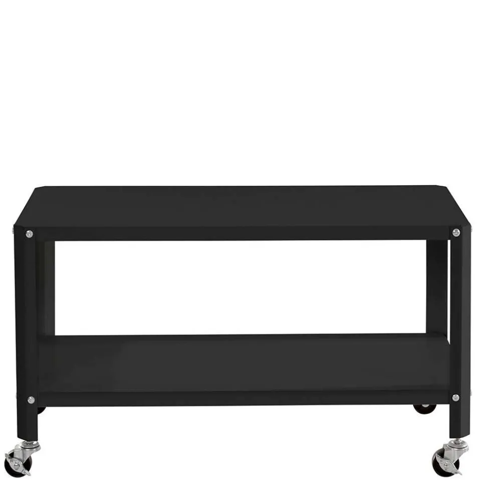 Beistelltisch auf Rollen in Schwarz - Holiday