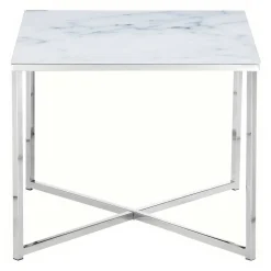 Beistelltisch aus Glas in Marmoroptik - Annike